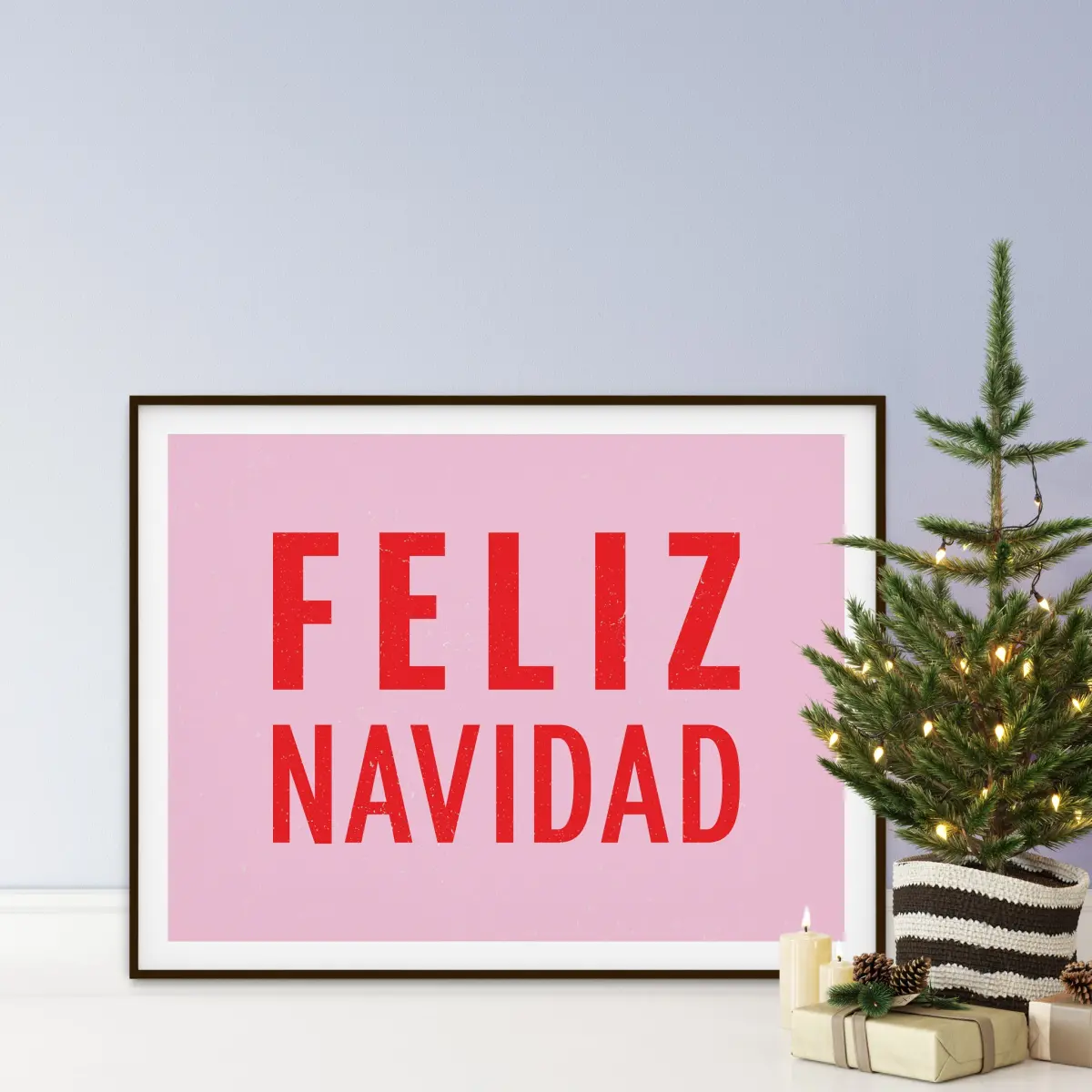 Feliz Navidad in bold retro festive typography