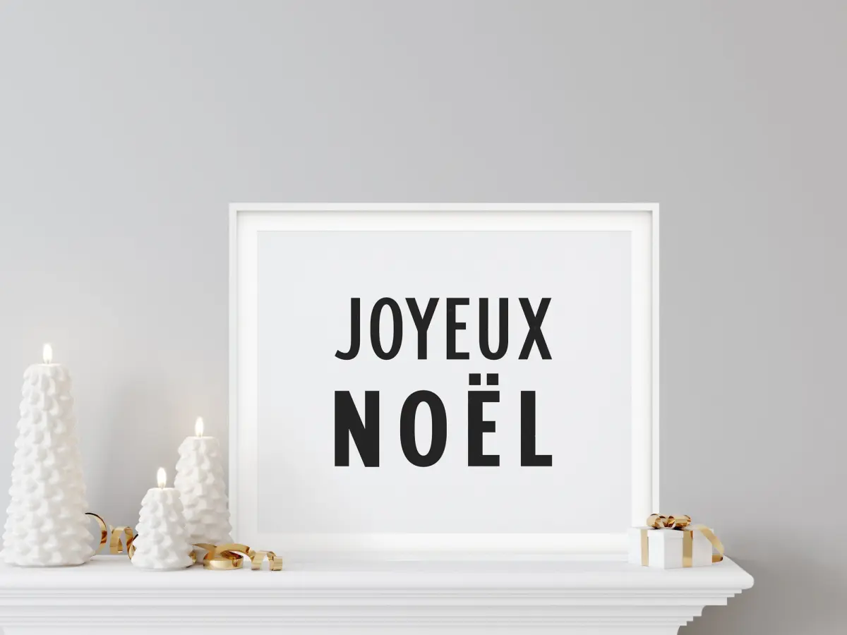 Joyeux Noel in bold retro festive typography