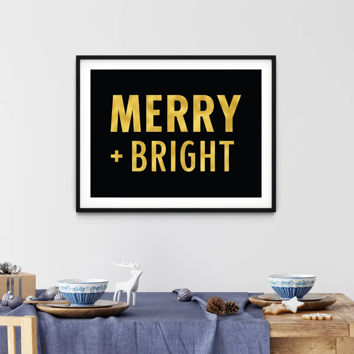 Merry + Bright in bold retro festive typography