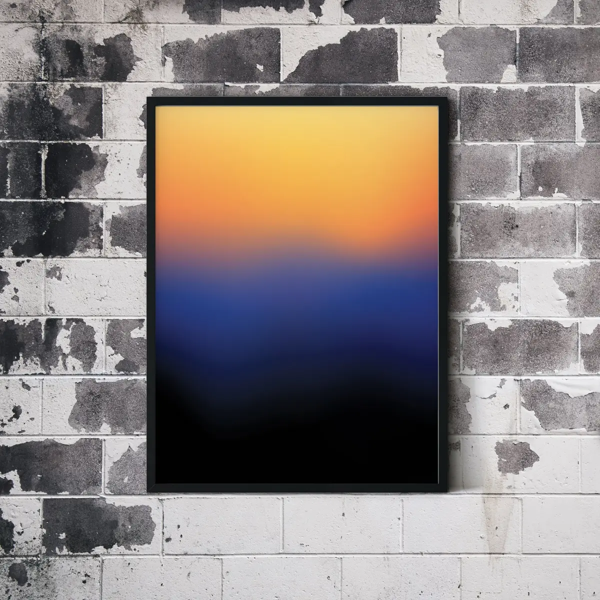 Soft graduated sunset, orange through deep blue to black, with no hard edges